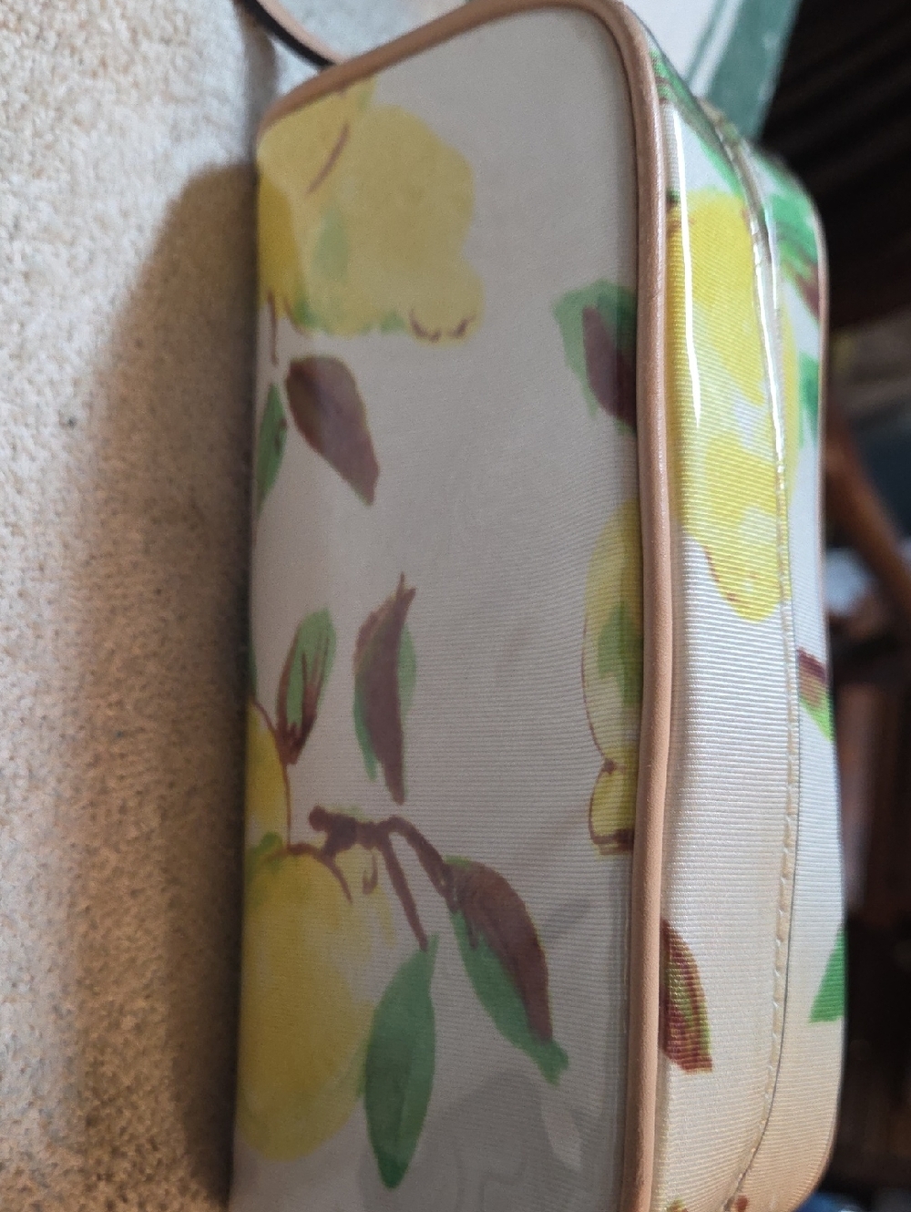 Lemon Print Cosmetic Bag - Yellow & Green